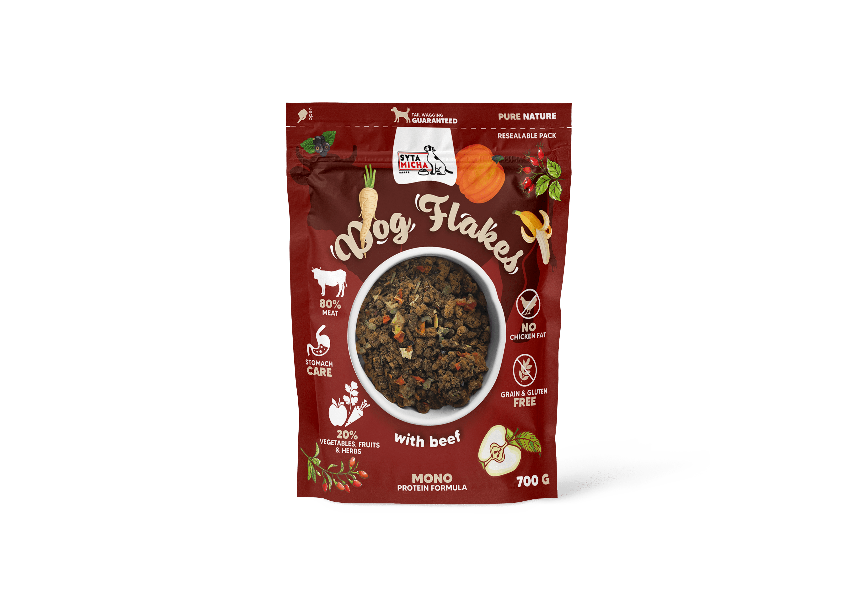Syta Micha Dog flakes suszona karma dla psa Wołowina 700g