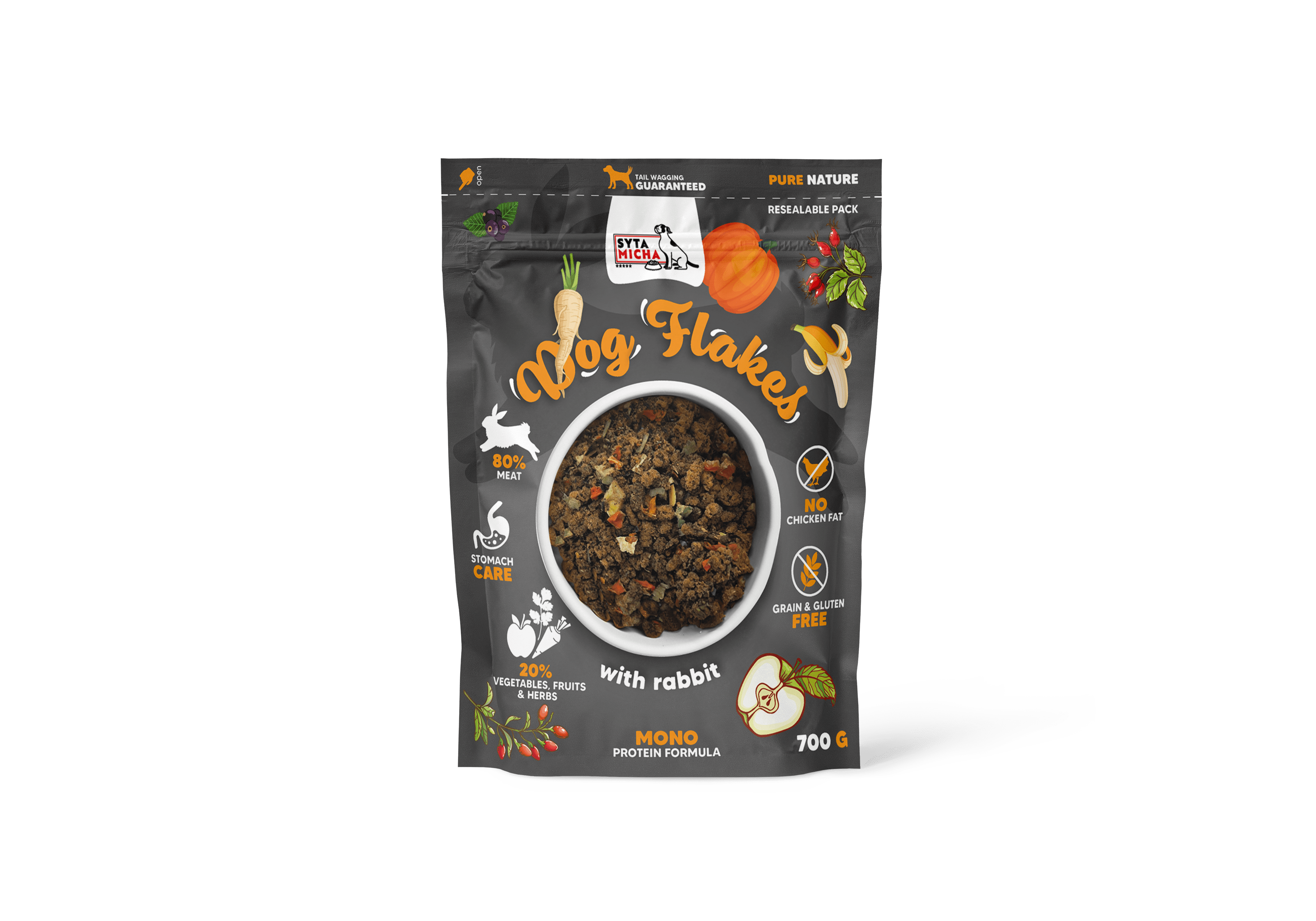 Syta Micha Dog flakes Szárított kutyaeledel – Nyúlhús, 700g