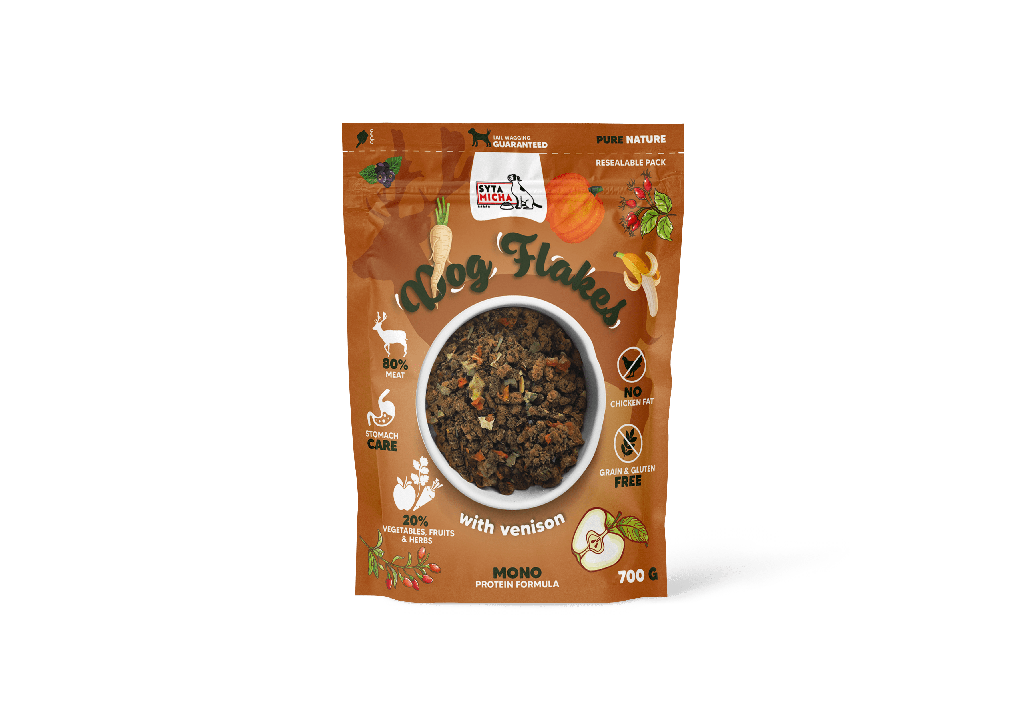 Syta Micha Dog flakes suszona karma dla psa Dziczyzna 700g