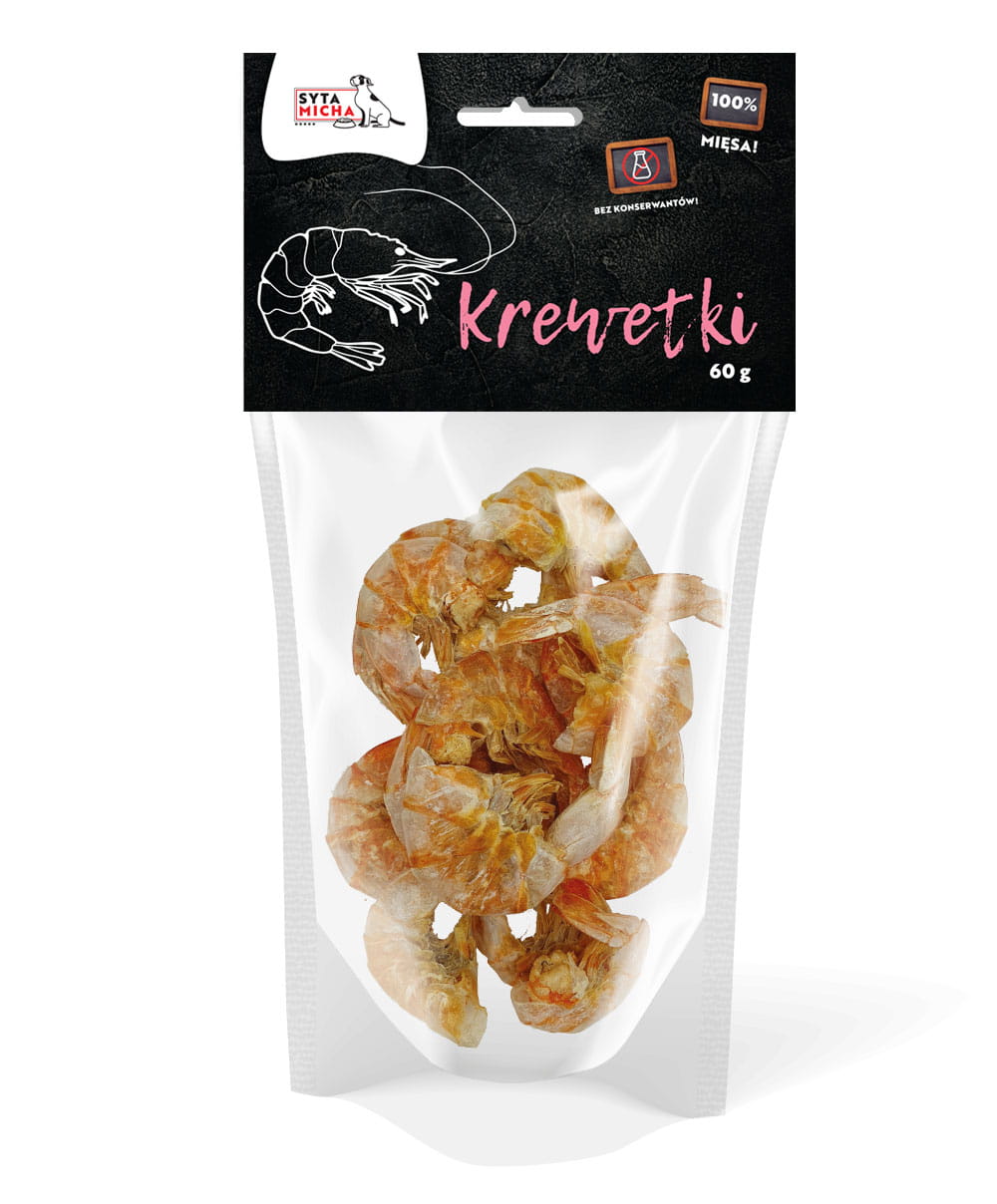 Suszone krewetki dla psa 60g