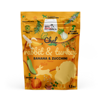 Száraz kutyatáp kölyköknek Nyúl és pulyka, banán és cukkini 1,5 kg