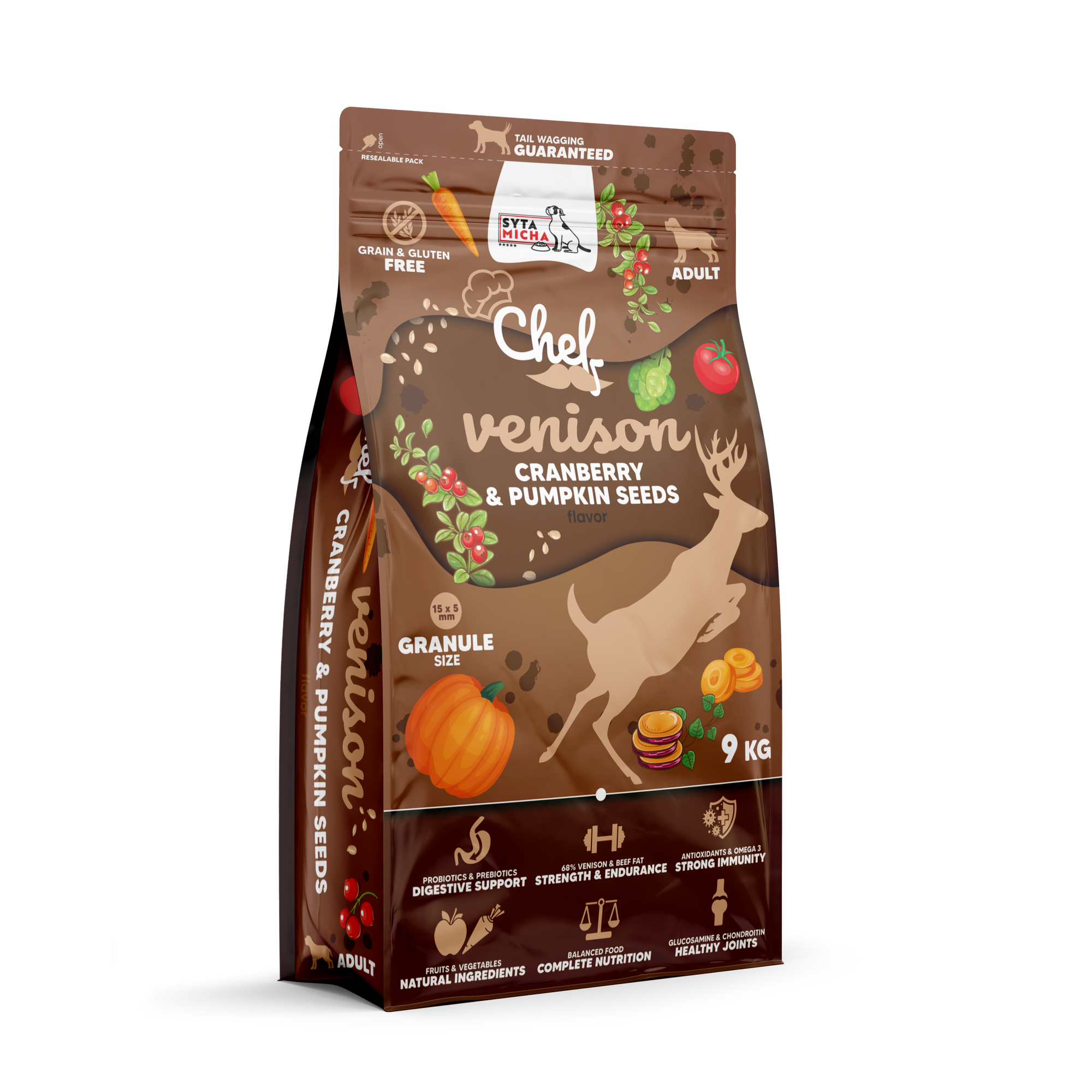 Száraz kutyaeledel Vadhús, áfonya és tökmag 9kg