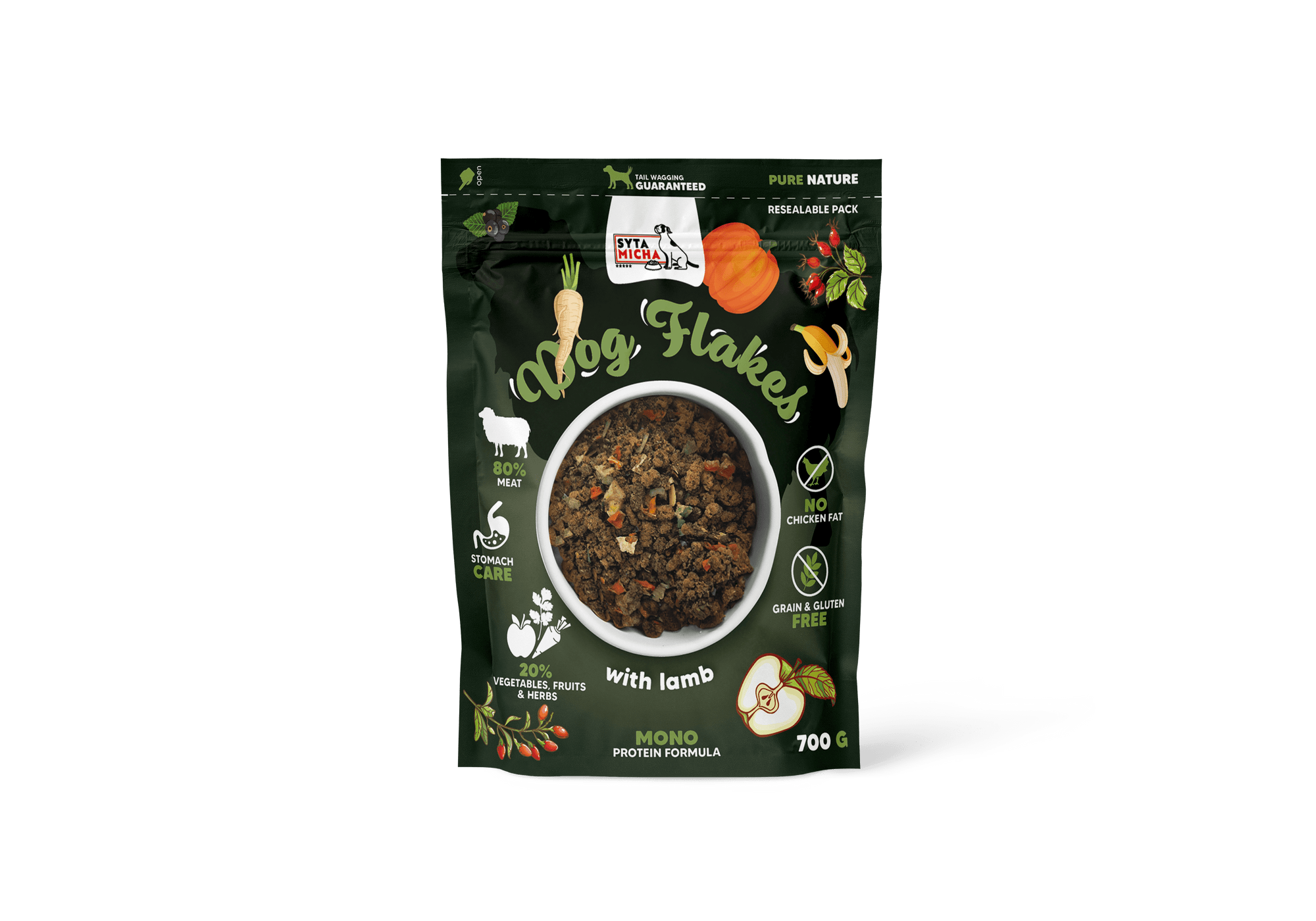 Syta Micha Dog flakes Szárított kutyaeledel – Bárányhús, 700g