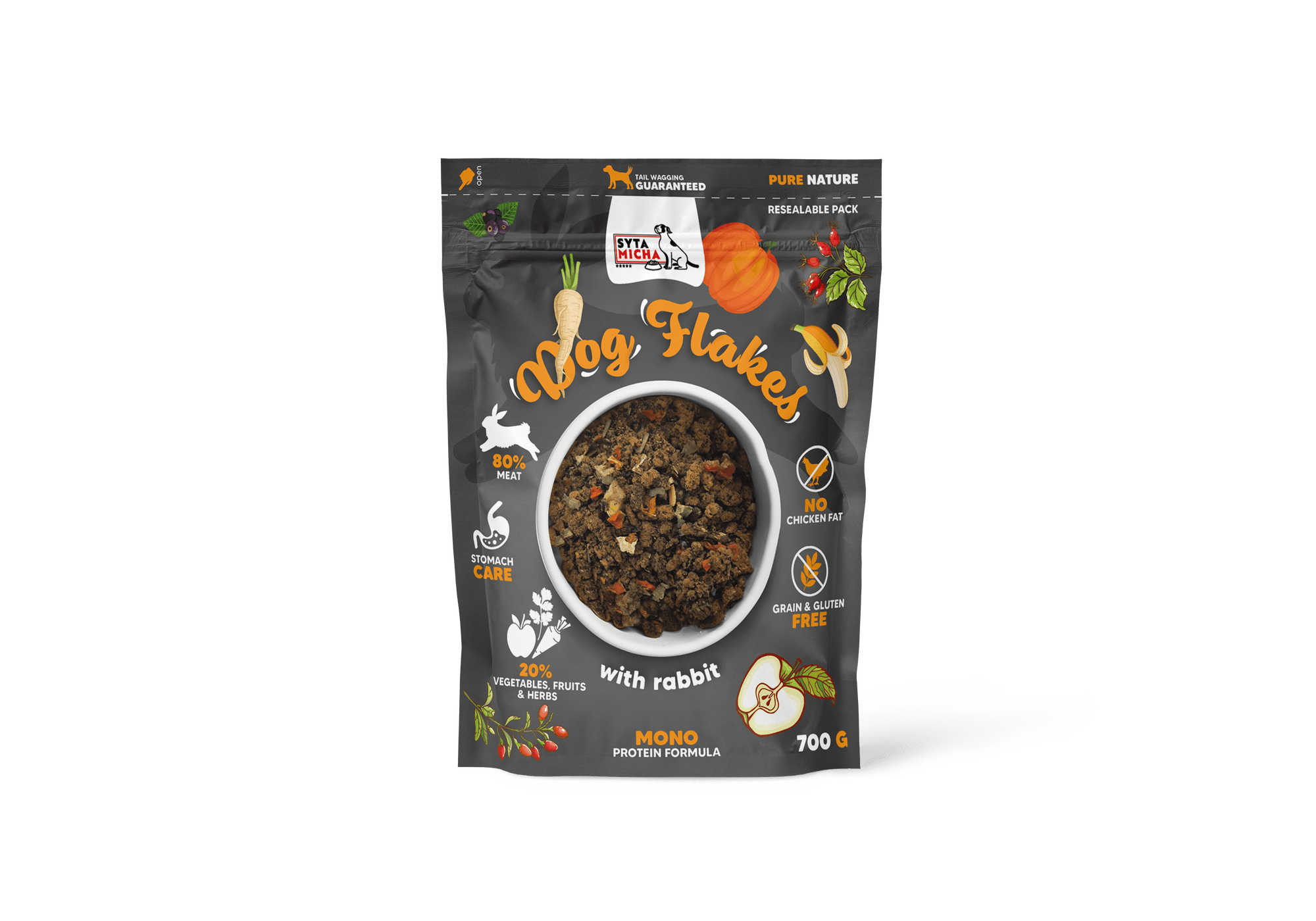 Syta Micha Dog flakes Szárított kutyaeledel – Nyúlhús, 700g