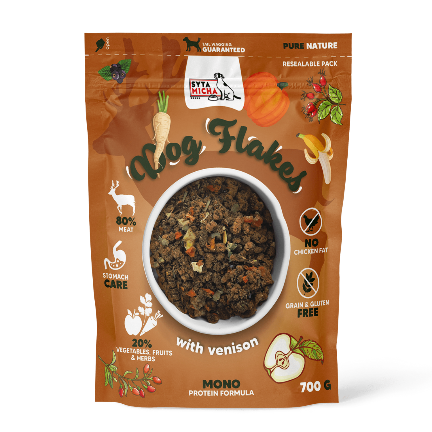 Syta Micha Dog flakes сушений корм для собак Дичина 700г