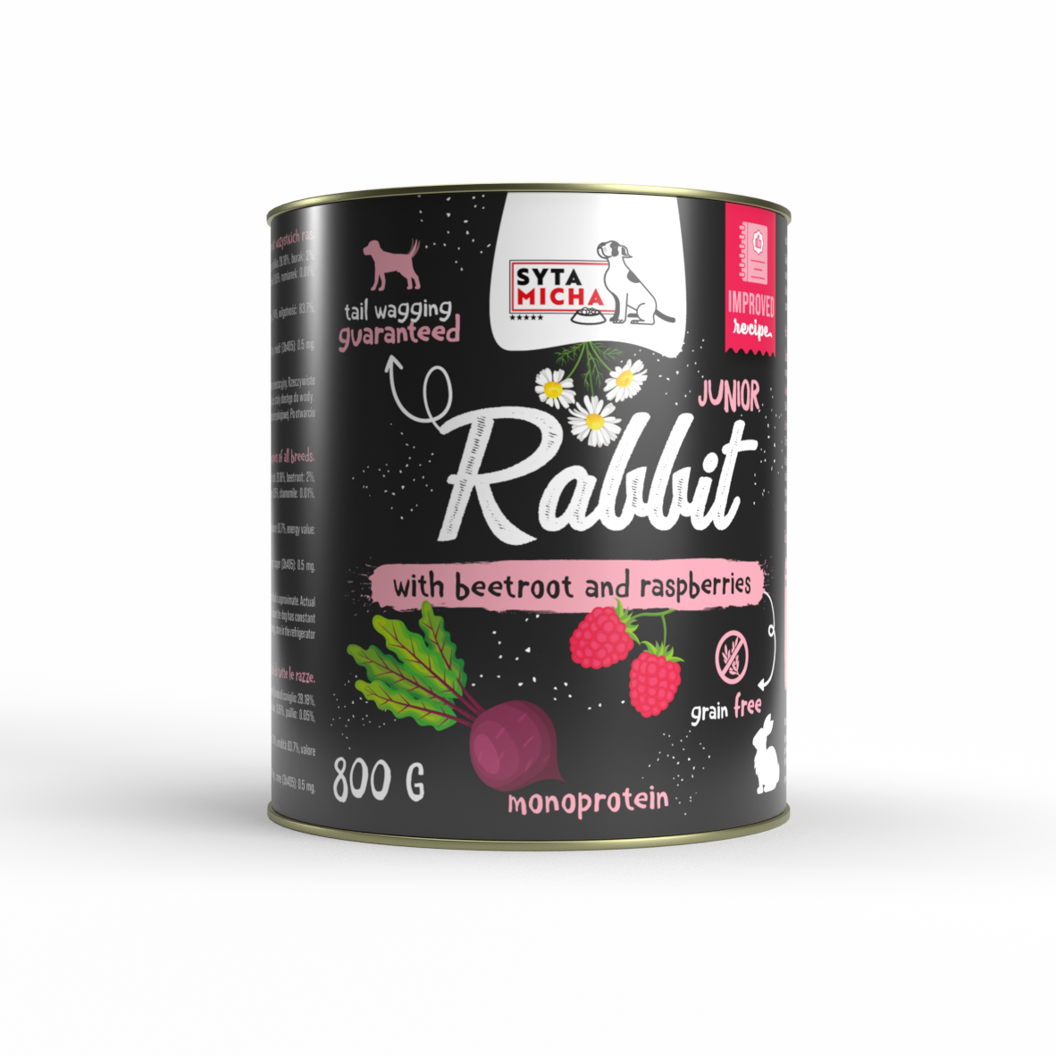 Karma mokra dla szczeniąt królik z burakiem i malinami 800g