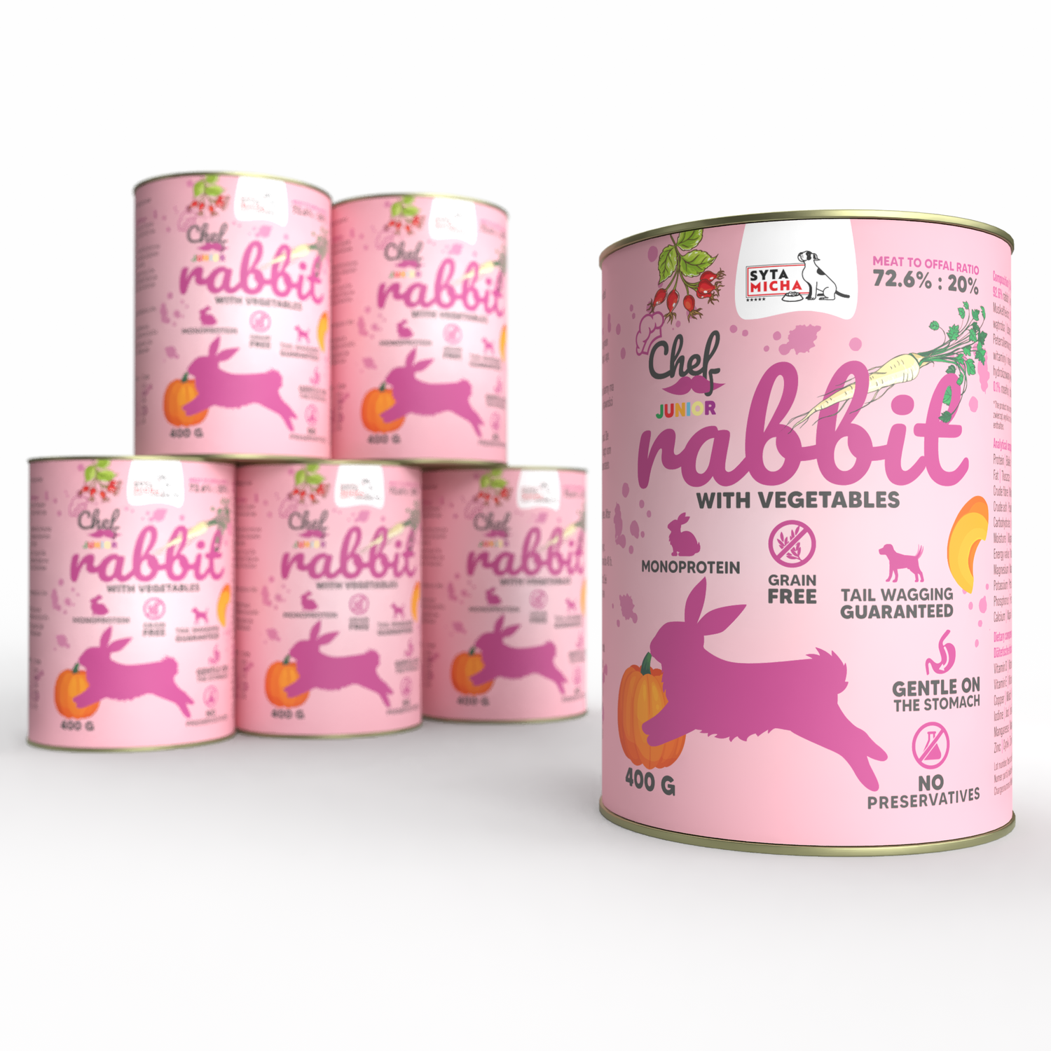 Nedves kutyaeledel nyúl zöldségekkel JUNIOR 400g x6