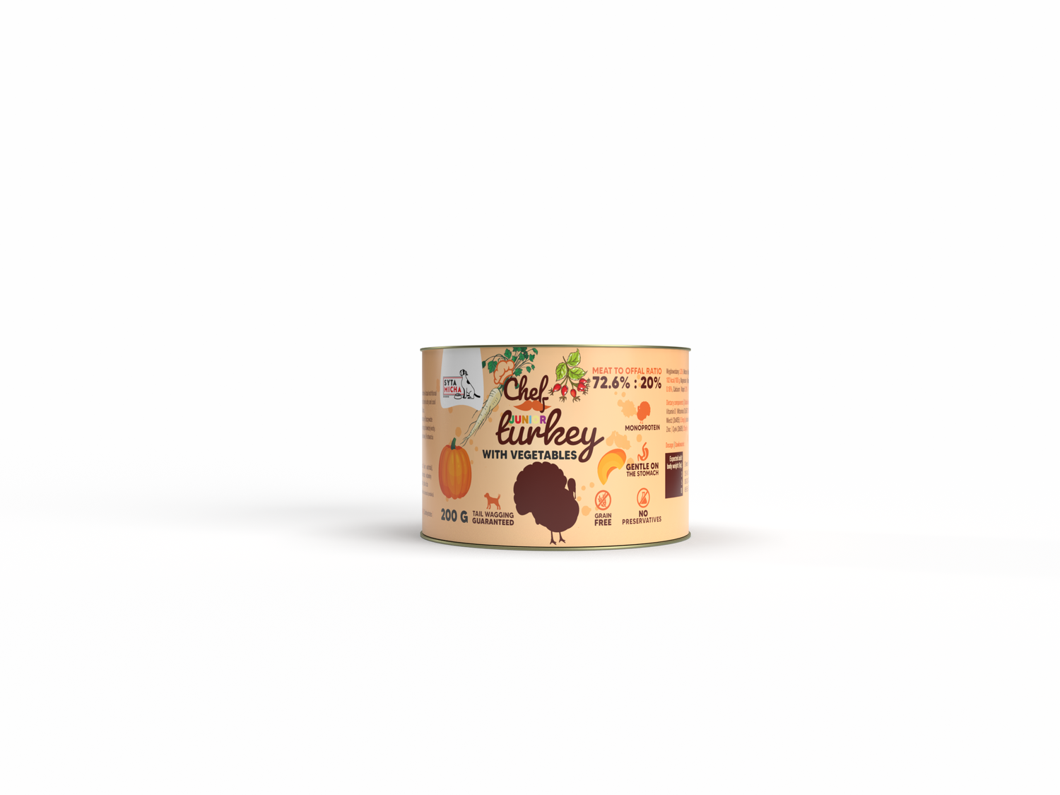 Вологий корм для собак Індичка з овочами JUNIOR 200 г