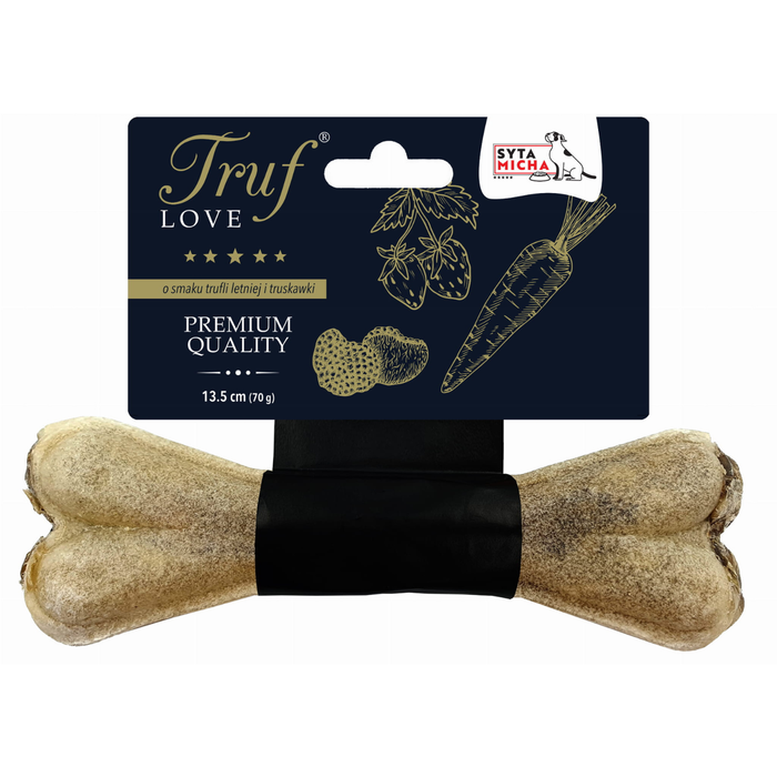 Kość do żucia dla psa TrufLOVE o smaku trufli letniej i truskawki 13.5cm