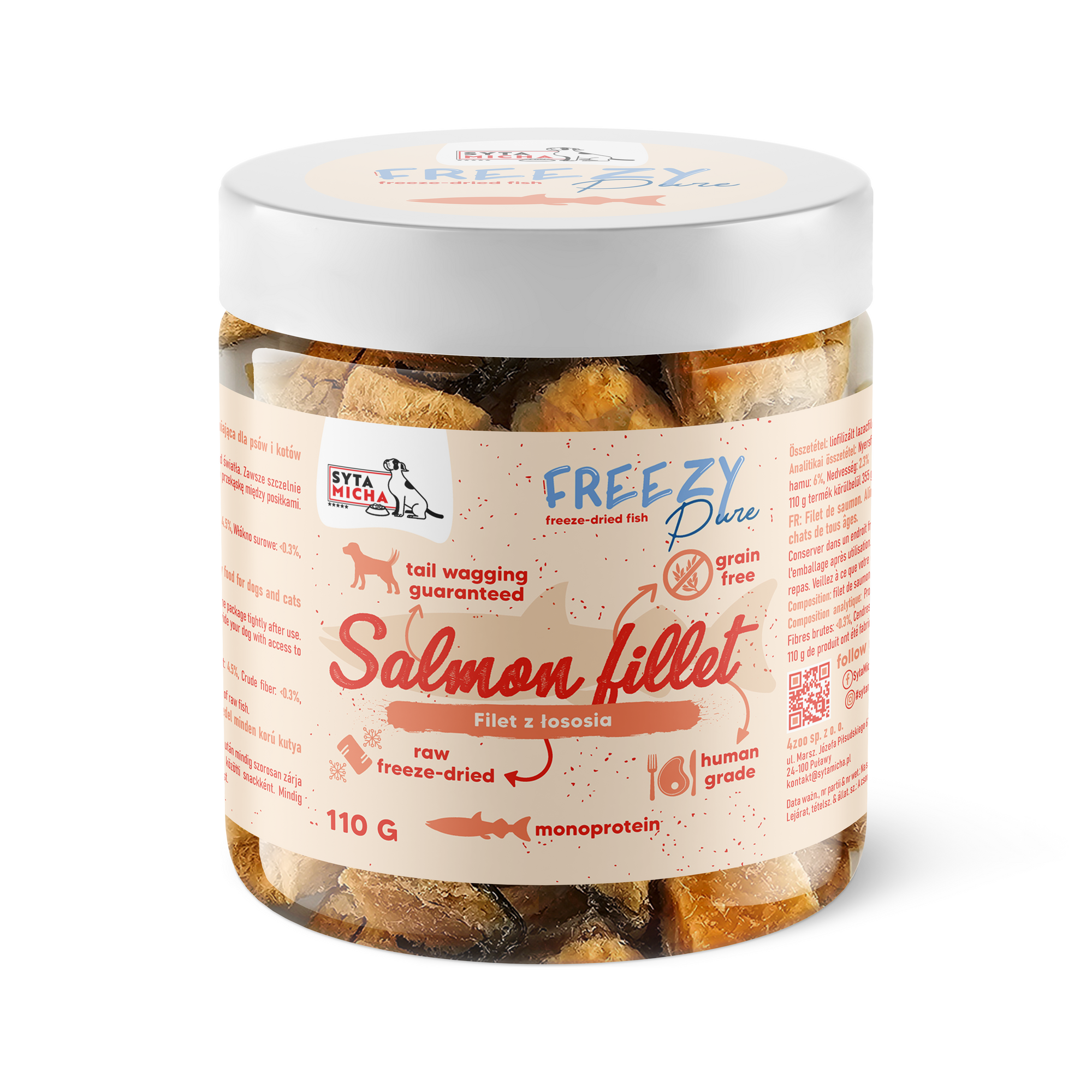 100% liofilizowany filet łososia dla psa 110g FREEZY Pure