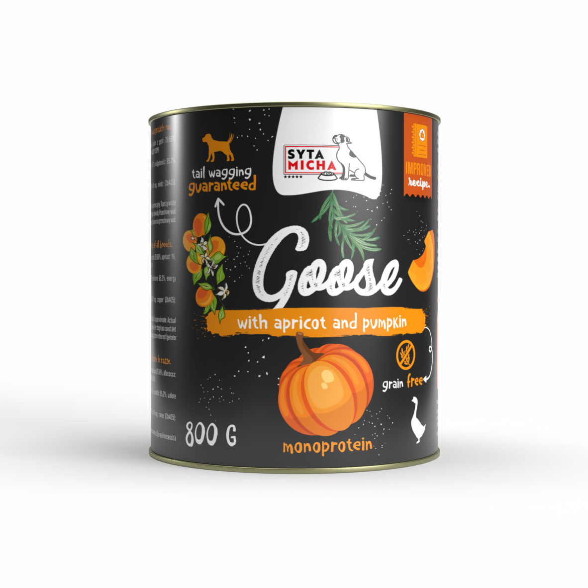 Вологий корм для собаки гуска з абрикосами та гарбузом 800г