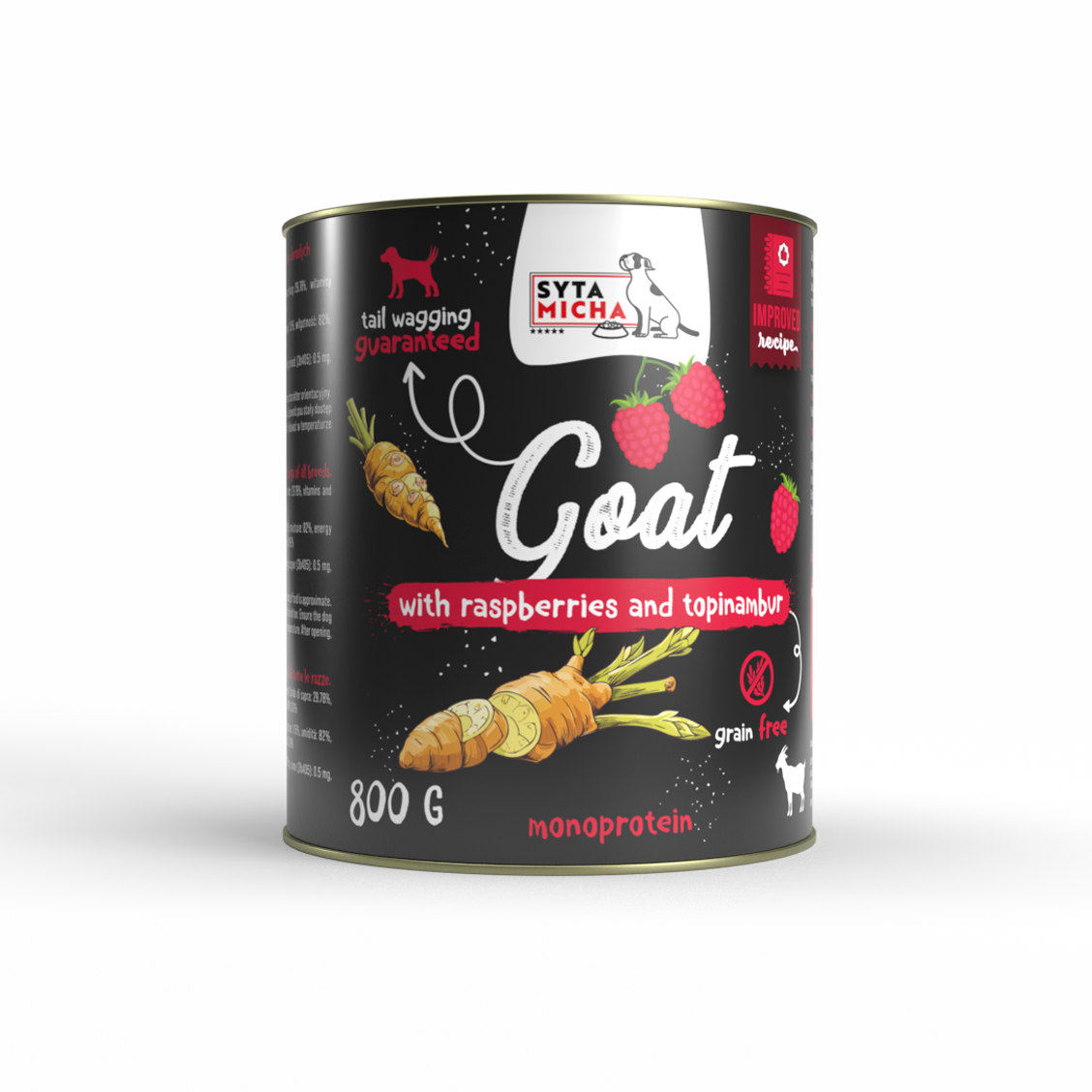 Вологий корм для собаки коза з малиною та топінамбуром 800г