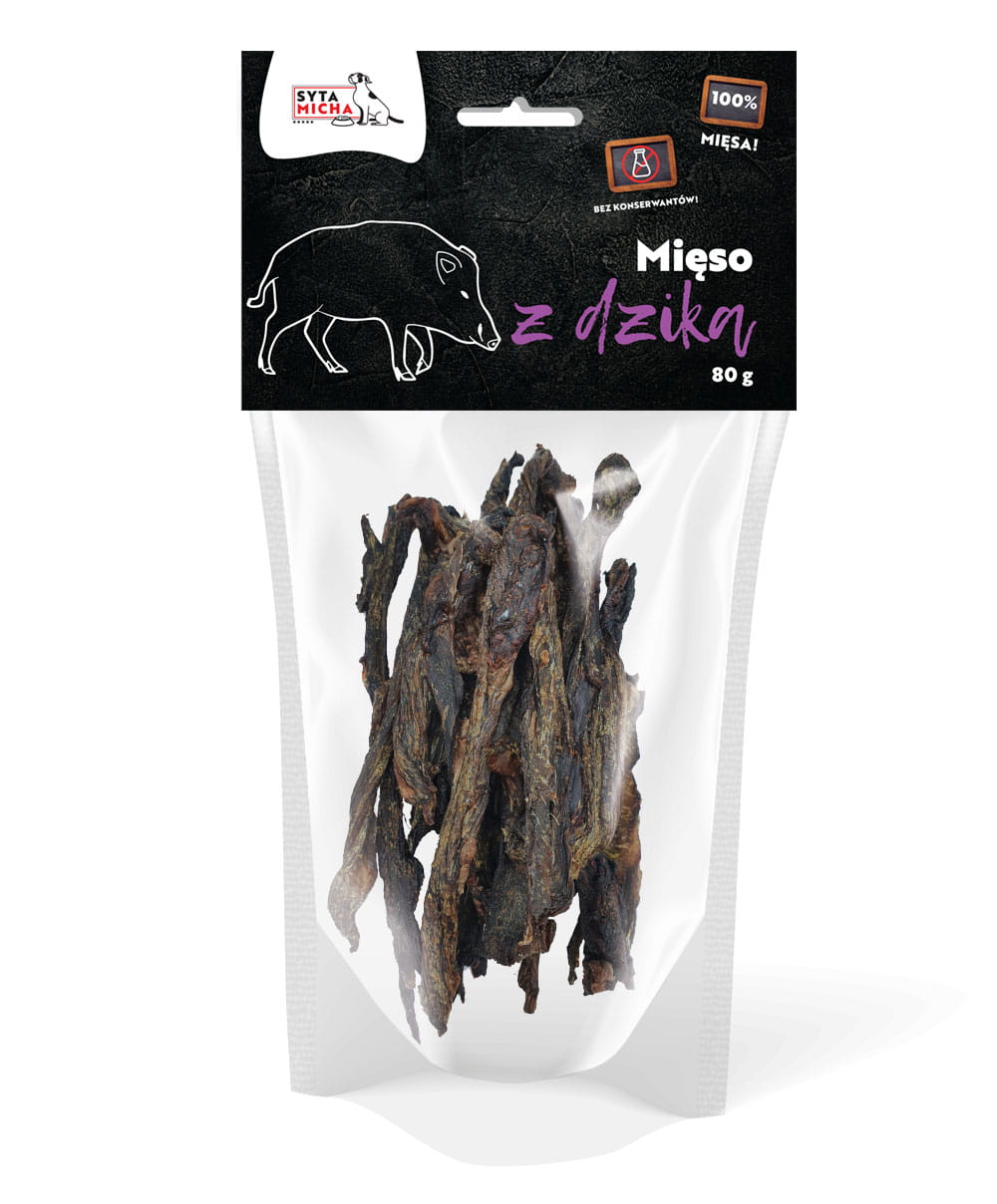 Сушене м'ясо дикого кабана для собаки 80г