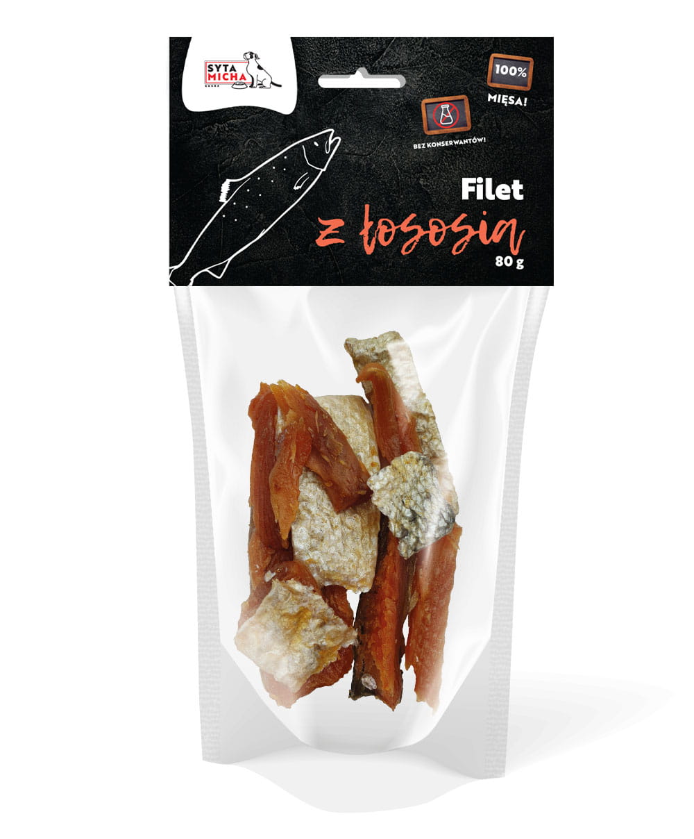 Szárított lazacfilé kutyáknak 80g