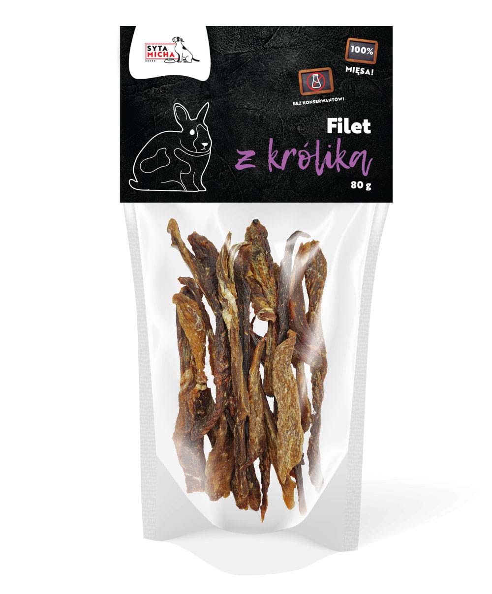 Сушені філе кролика для собаки 80г