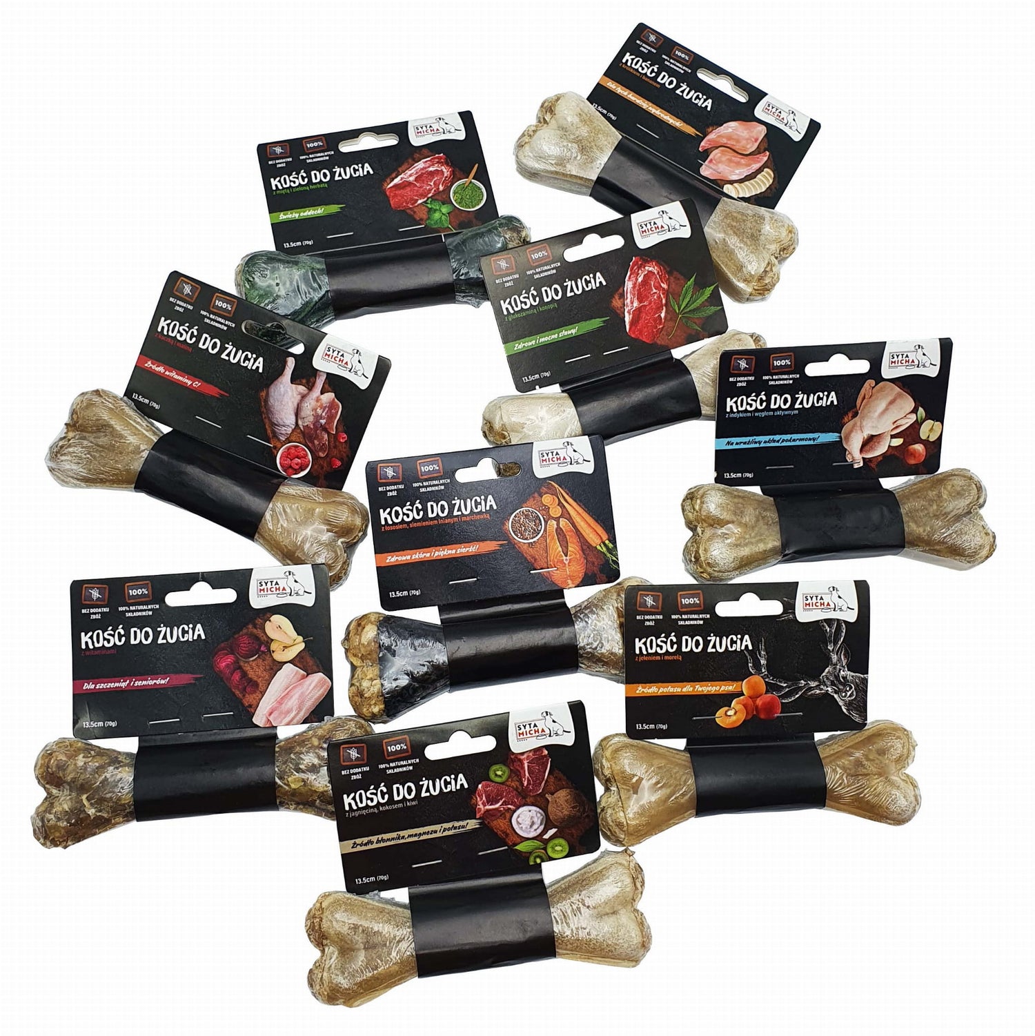 Мікс кісток для жування 9 шт. - 13,5 см