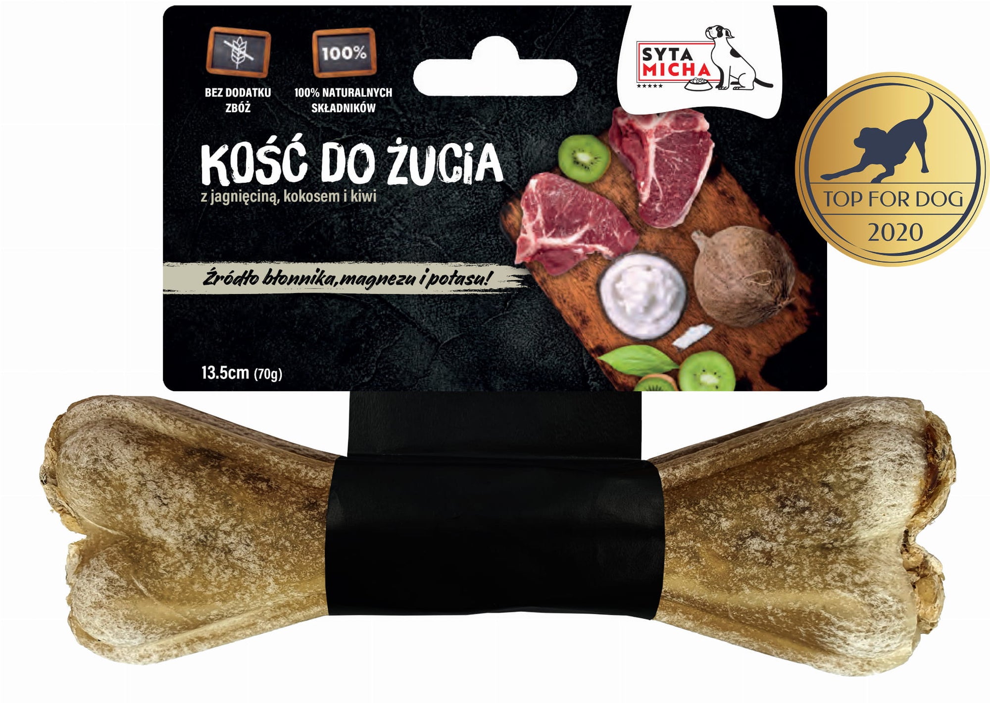 Kość do żucia dla psa z kiwi i kokosem 13,5 cm