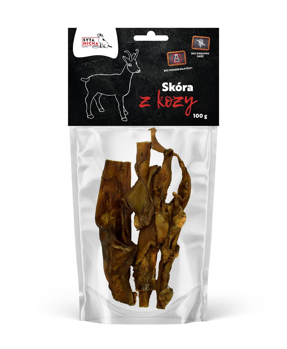 В'ялена козяча шкіра для собаки 100г