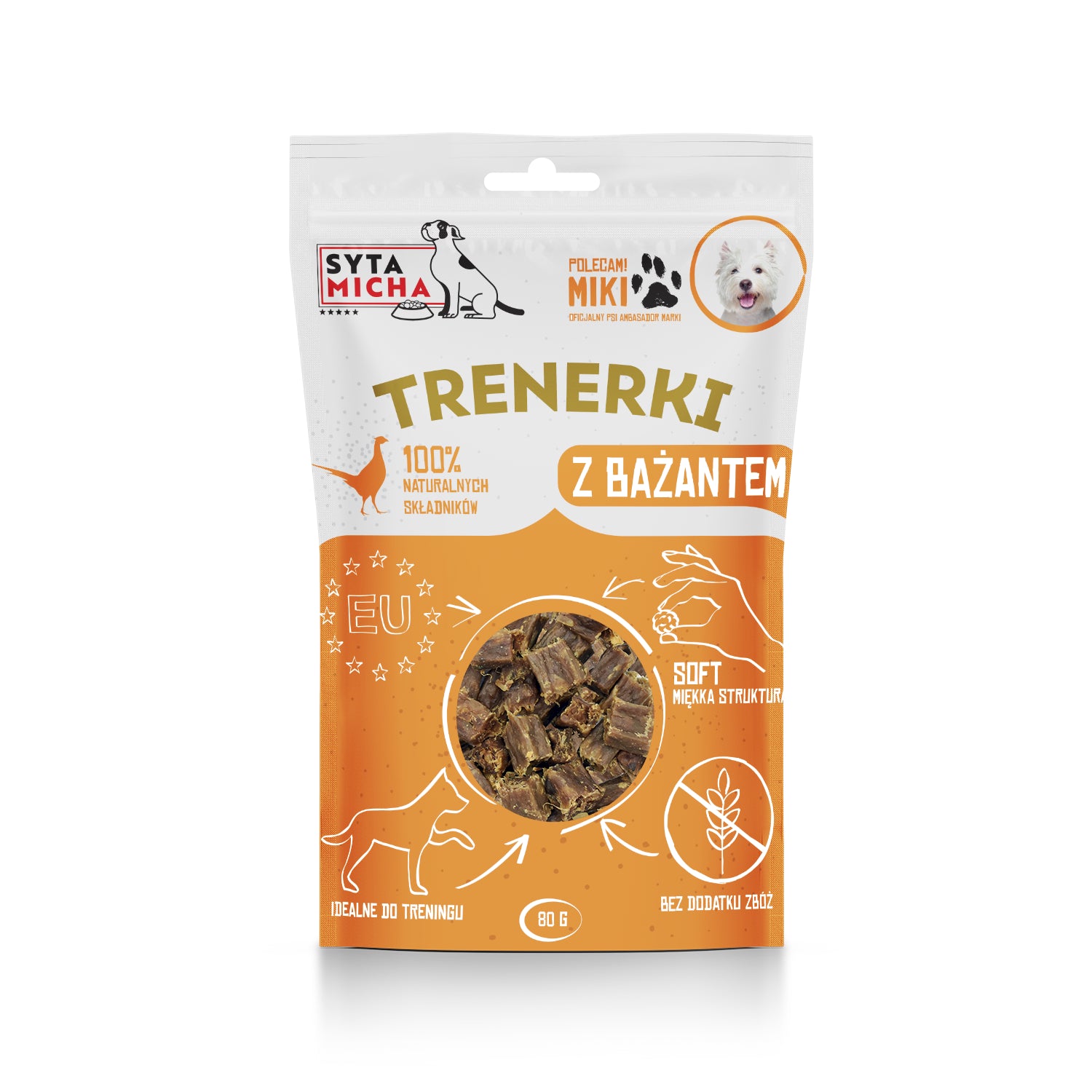 Trenerki z bażantem dla psa 80g