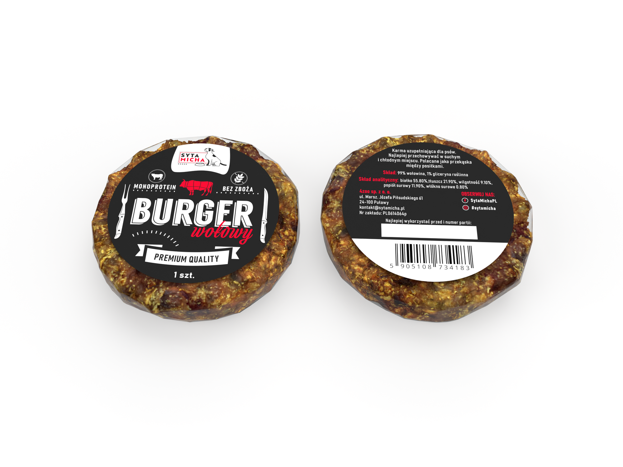 Marhahúsos burger kutyának 1 db.