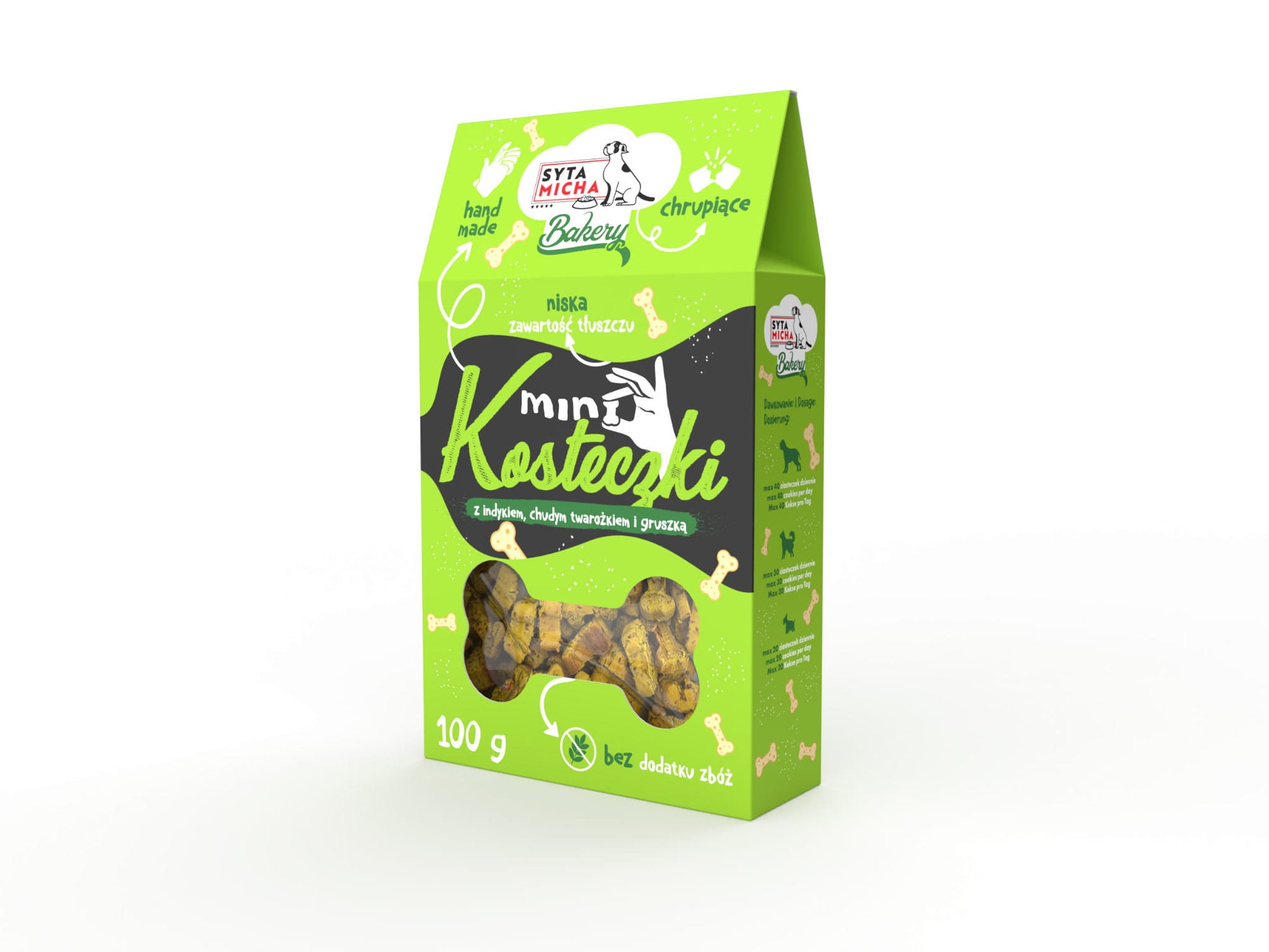 Ciastka dla psa Mini kosteczki z indykiem i chudym twarożkiem 100g