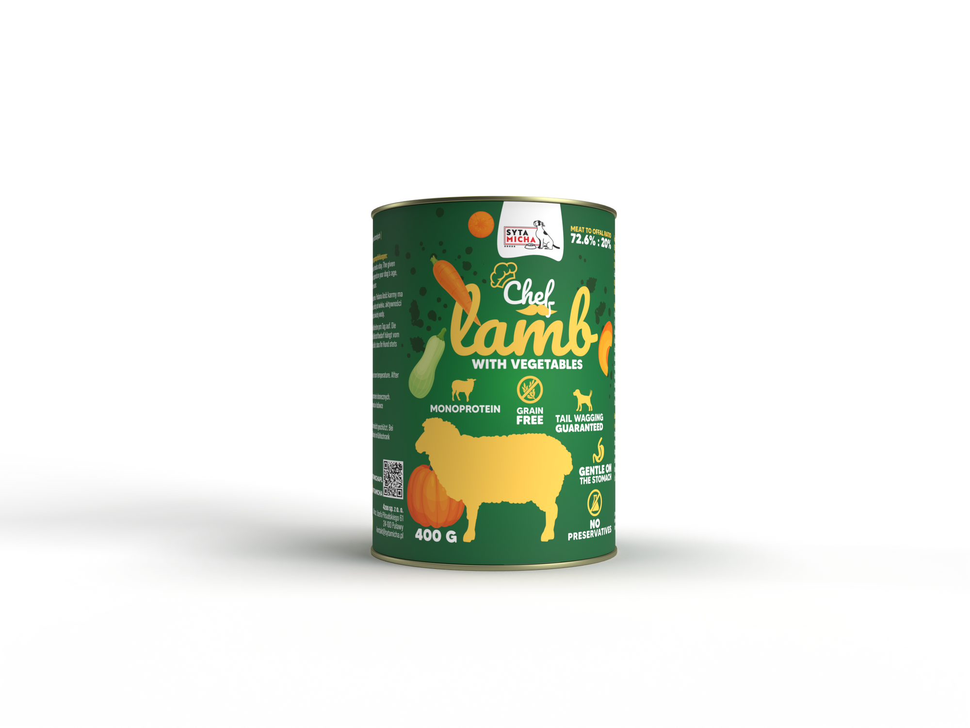 Karma mokra dla psa Jagnięcina z warzywami 400g