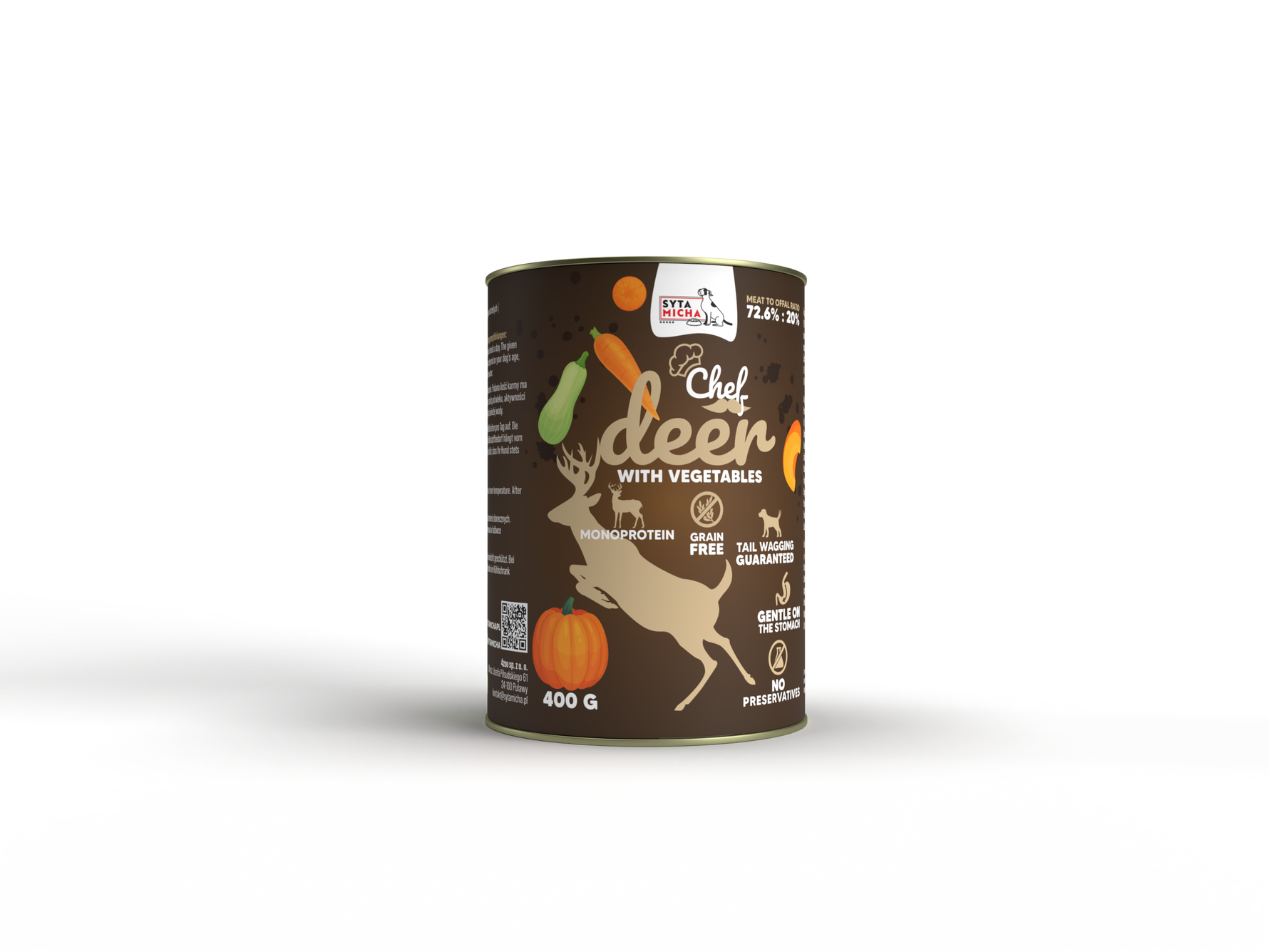 Вологий корм для собаки Олень з овочами 400г