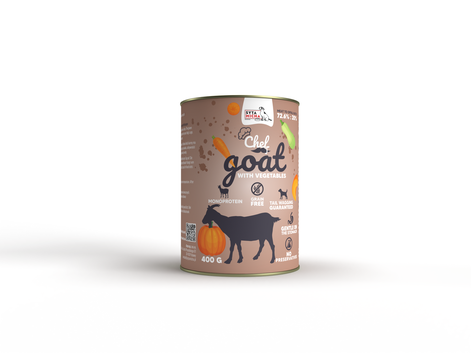 Вологий корм для собаки Коза з овочами 400г