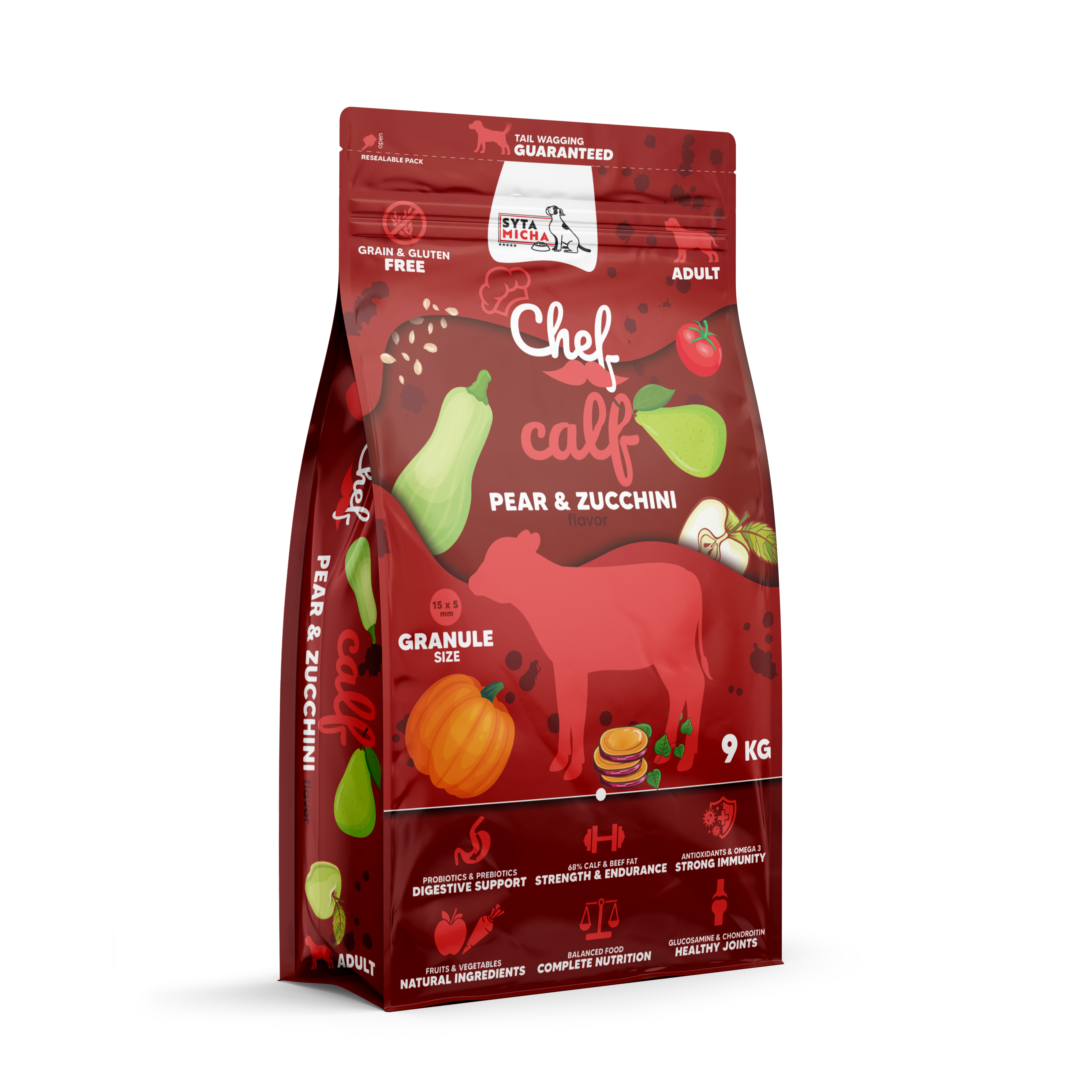 Száraz kutyatáp borjúhússal, körtével és cukkínivel 9kg